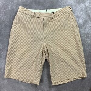 Polo Ralph Lauren Shorts Mens 32 Beige 10.5"‎ Seersucker Classic Side Adjusters